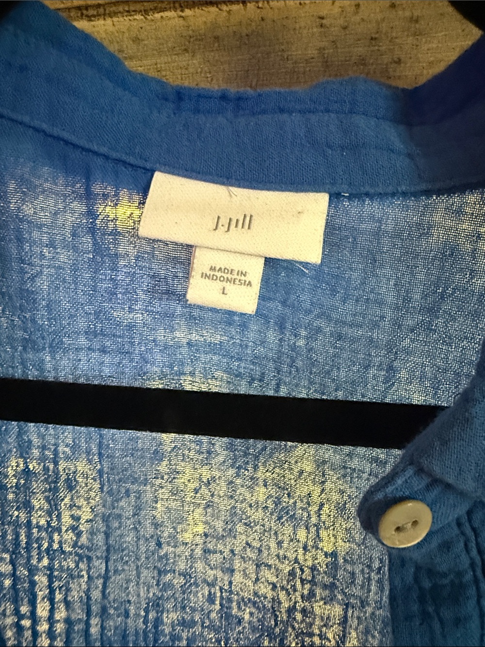 J. Jill Royal Blue Maxi Shirt Dress with Side Slit - Picture 3 of 6